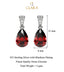 Silver Blood Red Tear Drop Earring