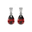 Silver Blood Red Tear Drop Earring