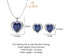 Silver Royal Blue Heart Jewellery Set
