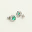 Silver Dark Green Heart Jewellery Set