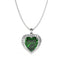 Silver Dark Green Heart Pendant