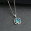 CLARA 925 Sterling Silver Sky Blue Cushion Pendant | Rhodium Plated, Swiss Zirconia | Gift for Women & Girls