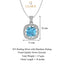 Silver Sky Blue Cushion Pendant