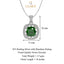 Silver Dark Green Cushion Pendant