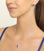 Silver Royal Blue Cushion Jewellery Set