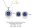 Silver Royal Blue Cushion Jewellery Set