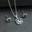 CLARA 925 Sterling Silver Sky Blue Cushion Pendant Earring Chain Jewellery Set | Rhodium Plated, Swiss Zirconia | Gift for Women & Girls