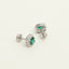 Silver Dark Green Cushion Jewellery Set