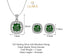 Silver Dark Green Cushion Jewellery Set