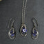 CLARA 925 Sterling Silver Royal Blue Eye Pendant Earring Chain Jewellery Set | Rhodium Plated, Swiss Zirconia | Gift for Women & Girls