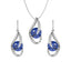 Silver Royal Blue Eye Jewellery Set