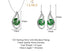 Silver Dark Green Eye Jewellery Set