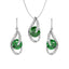 Silver Dark Green Eye Jewellery Set