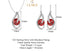 Silver Blood Red Eye Jewellery Set