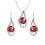 Silver Blood Red Eye Jewellery Set