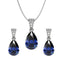 Silver Royal Blue Tear Drop Jewellery Set