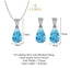 Silver Sky Blue Tear Drop Jewellery Set