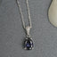 CLARA 925 Sterling Silver Royal Blue Tear Drop Pendant | Rhodium Plated, Swiss Zirconia | Gift for Women & Girls