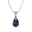 Silver Royal Blue Tear Drop Pendant