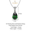 Silver Dark Green Tear Drop Pendant