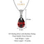 Silver Blood Red Tear Drop Pendant