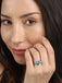 Silver Sky Blue Heart Ring