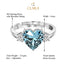 Silver Sky Blue Heart Ring