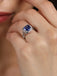 Silver Royal Blue Cushion Ring