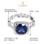 Silver Royal Blue Cushion Ring
