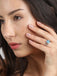 Silver Sky Blue Cushion Ring