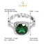 Silver Dark Green Cushion Ring