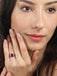 Silver Blood Red Cushion Ring