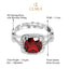 Silver Blood Red Cushion Ring