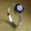CLARA 925 Sterling Silver Royal Blue Eye Ring with Adjustable Band | Rhodium Plated, Swiss Zirconia | Gift for Women & Girls