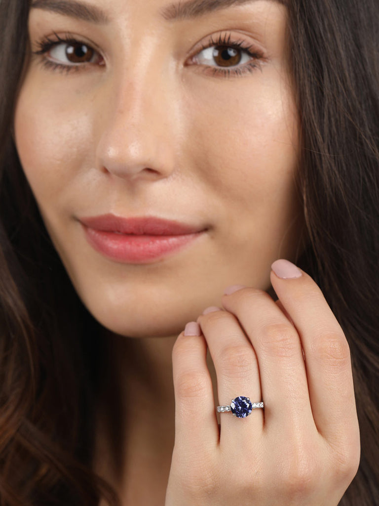 Silver Royal Blue Eye Ring
