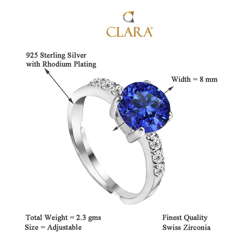 Silver Royal Blue Eye Ring