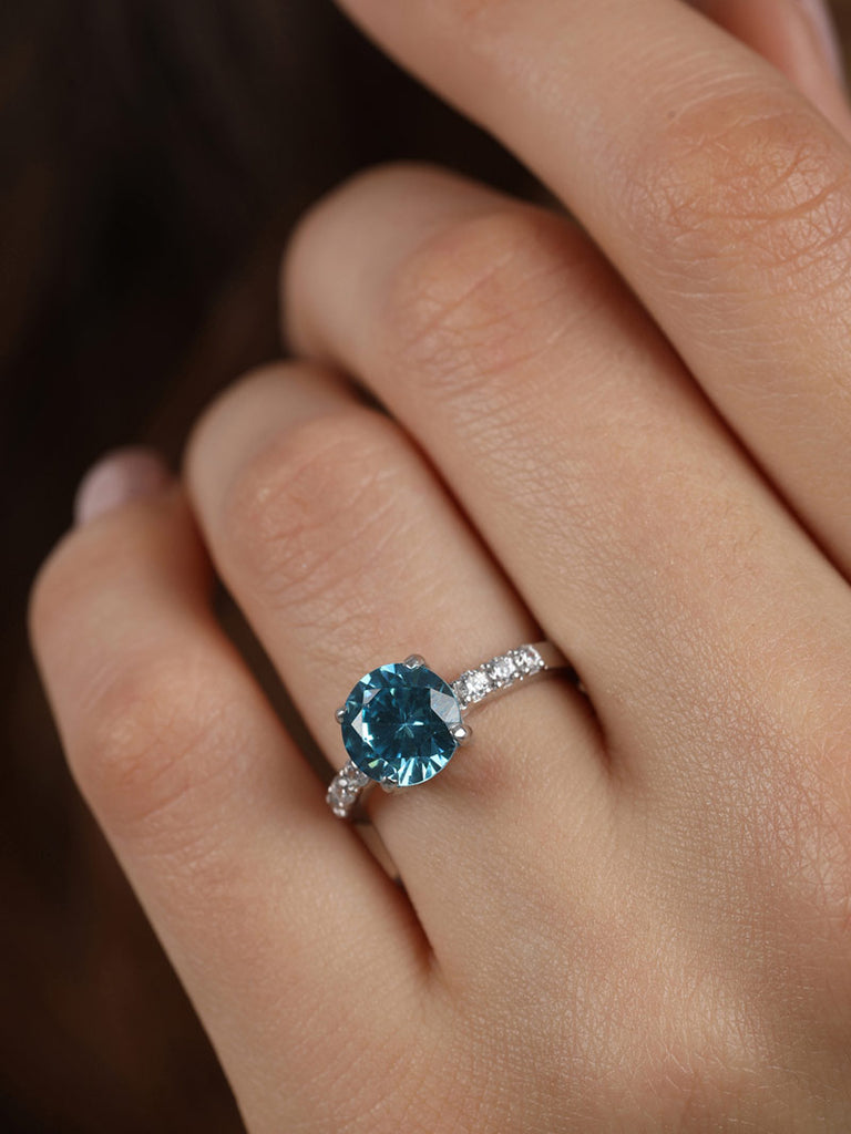 Silver Sky Blue Eye Ring