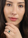 Silver Dark Green Eye Ring