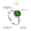 Silver Dark Green Eye Ring