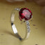 CLARA 925 Sterling Silver Blood Red Eye Ring with Adjustable Band | Rhodium Plated, Swiss Zirconia | Gift for Women & Girls