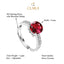 Silver Blood Red Eye Ring