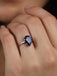 Silver Royal Blue Tear Drop Ring