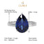 Silver Royal Blue Tear Drop Ring