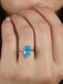 Silver Sky Blue Tear Drop Ring