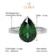 Silver Dark Green Tear Drop Ring