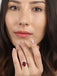 Silver Blood Red Tear Drop Ring