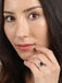 Silver Royal Blue Oval Ring