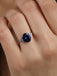 Silver Royal Blue Oval Ring