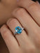 Silver Sky Blue Oval Ring
