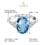 Silver Sky Blue Oval Ring